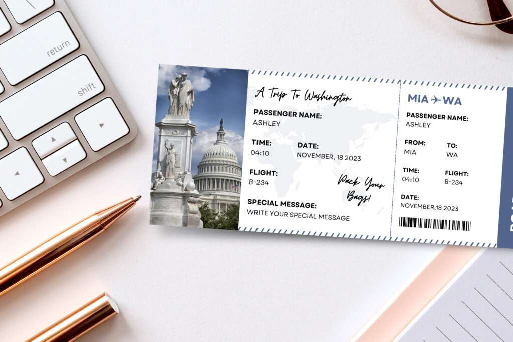 Washington Boarding Pass Template Washington Boarding Pass Template