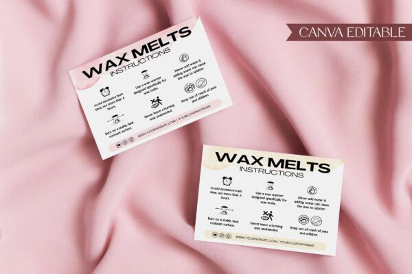 Wax melt care instructions card - image 4