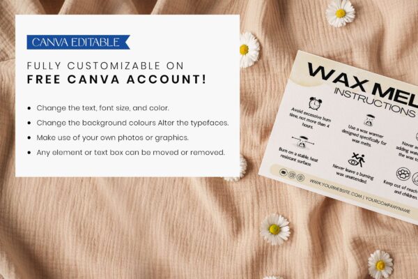 Wax melt care instructions card - image 7