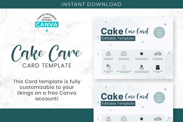 Cake Care Card Editable Template Feature Images 4 Cake care card editable template - image 5