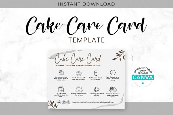 Cake care card template - image 2