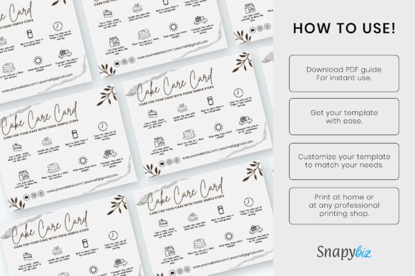 Cake care card template - image 11