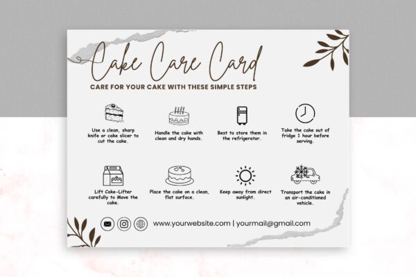 Cake care card template - image 3