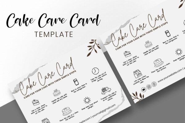 Cake care card template - image 4