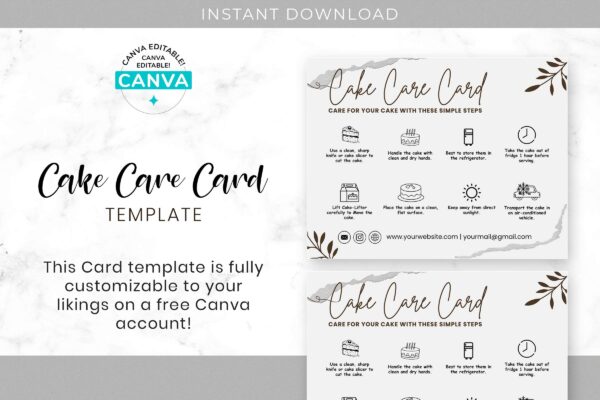 Cake care card template - image 5