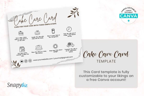 Cake care card template - image 6