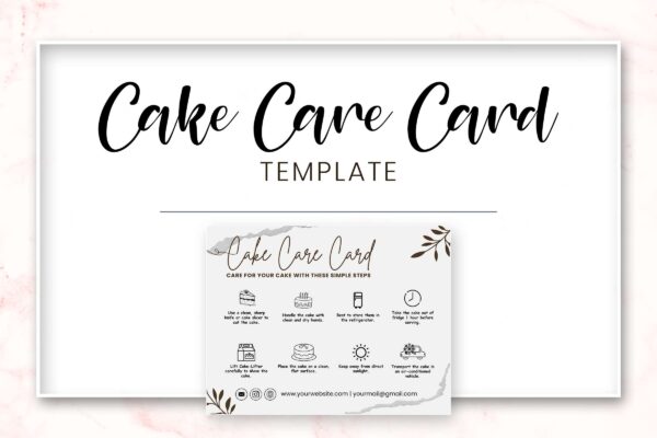 Cake care card template - image 7