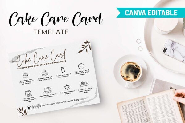 Cake care card template - image 10