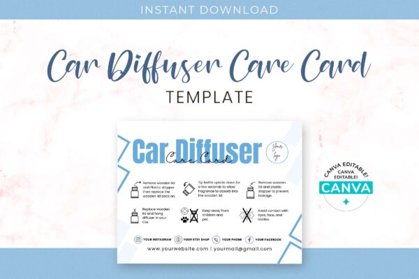 Car Diffuser Care Card Template Feature Images 1 Car diffuser care card template - image 2