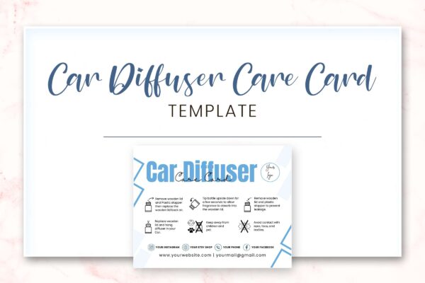 Car Diffuser Care Card Template Feature Images 6 Car diffuser care card template - image 7