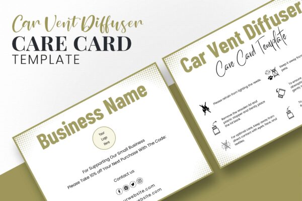 Car Vent Diffuser Care Card Template Feature Images 3 Editable car vent diffuser care card - image 4