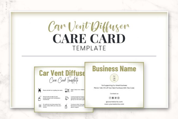 Car Vent Diffuser Care Card Template Feature Images 6 Editable car vent diffuser care card - image 7