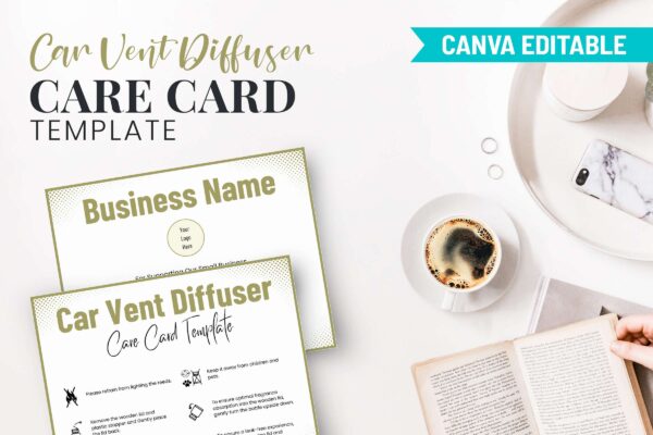 Car Vent Diffuser Care Card Template Feature Images 9 Editable car vent diffuser care card - image 10