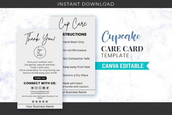 Cup Care Card Template Feature Images 1 Printable cupcake care card template - image 2