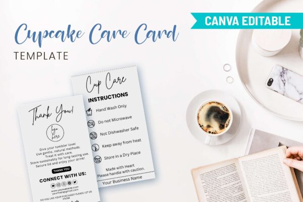 Cup Care Card Template Feature Images 9 Printable cupcake care card template - image 10