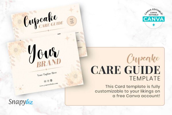 Cupcake Care Card Editable Template Feature Images 5 Printable cupcake care guide template - image 6