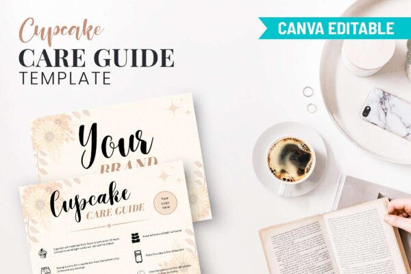 Cupcake Care Card Editable Template Feature Images 9 Printable cupcake care guide template - image 10