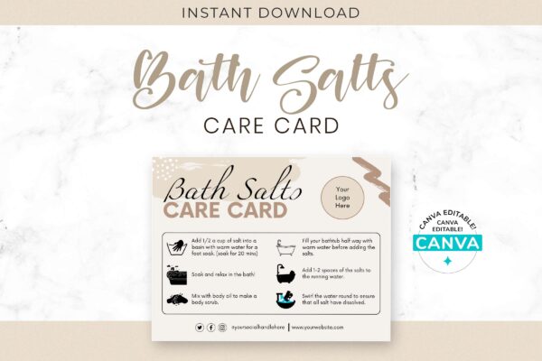 Customizable Bath Salts Care Card Feature Images 1 Customizable bath salts care card - image 2