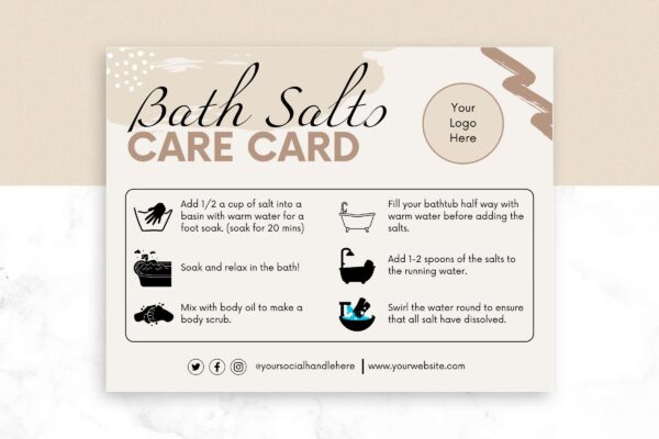 Customizable Bath Salts Care Card Feature Images 2 Customizable bath salts care card - image 3