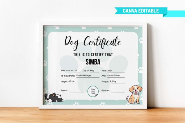 Dog Certificate Template Feature Image 4 Printable dog certificate template - image 5