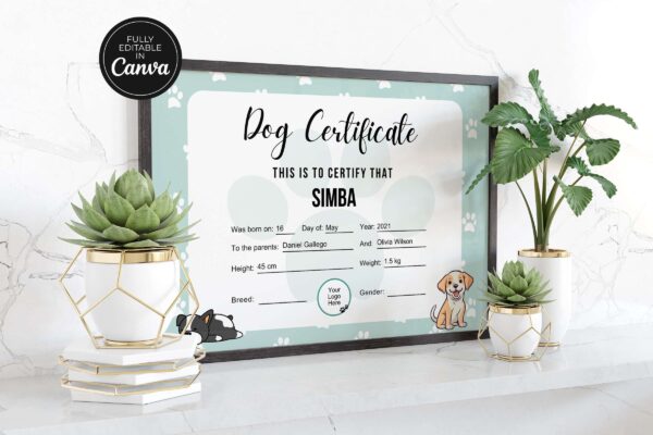 Dog Certificate Template Feature Image 7 Printable dog certificate template - image 8