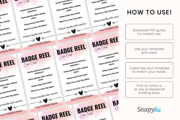 Editable Badge Reel Care Cards Template Feature Images 10 Editable badge reel care card - image 11