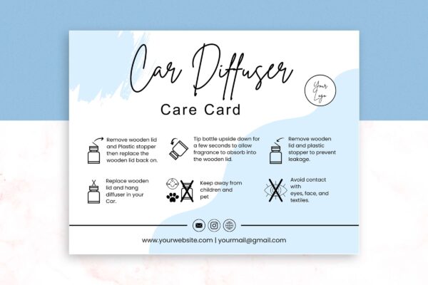 Editable Car Diffuser Care Card Template Feature Images 2 Editable car diffuser care card template - image 3