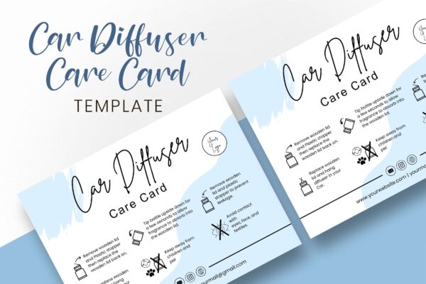 Editable Car Diffuser Care Card Template Feature Images 3 Editable car diffuser care card template - image 4