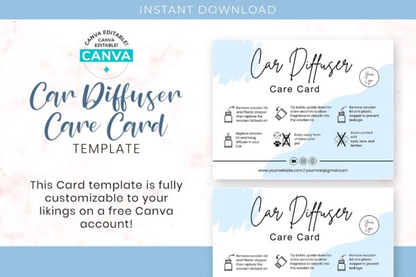 Editable Car Diffuser Care Card Template Feature Images 4 Editable car diffuser care card template - image 5