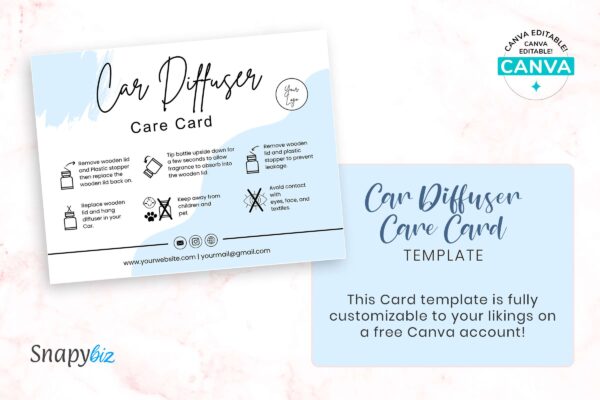 Editable Car Diffuser Care Card Template Feature Images 5 Editable car diffuser care card template - image 6