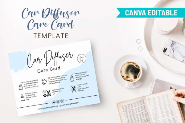 Editable Car Diffuser Care Card Template Feature Images 9 Editable car diffuser care card template - image 10