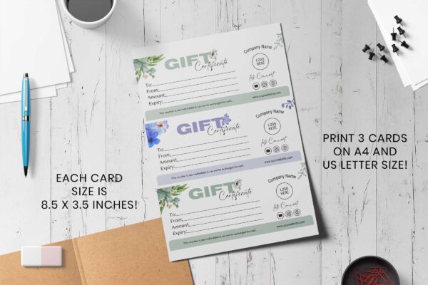 Editable Floral Gift Certificate Feature Images 4 Editable gift card certificate - image 5