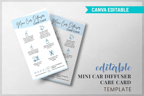 Editable Mini Car Diffuser Care Card Template Feature Images 10 Editable mini car diffuser care card template - image 11