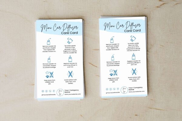 Editable Mini Car Diffuser Care Card Template Feature Images 3 Editable mini car diffuser care card template - image 4