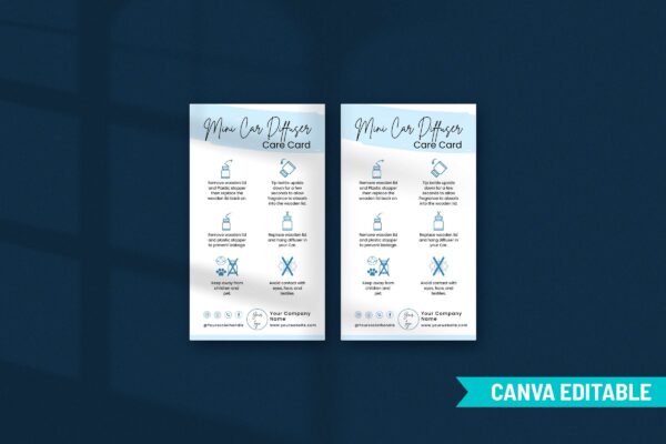 Editable Mini Car Diffuser Care Card Template Feature Images 4 Editable mini car diffuser care card template - image 5