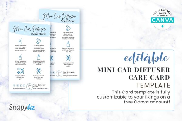 Editable Mini Car Diffuser Care Card Template Feature Images 5 Editable mini car diffuser care card template - image 6