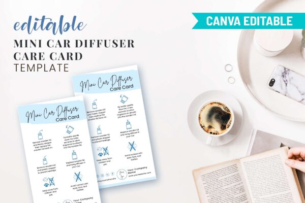 Editable Mini Car Diffuser Care Card Template Feature Images 9 Editable mini car diffuser care card template - image 10