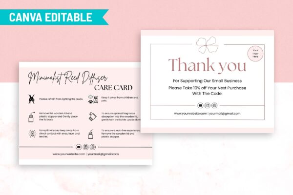 Minimalist Reed Diffuser Care Card Feature Images 2 Minimalist reed diffuser care card - image 3