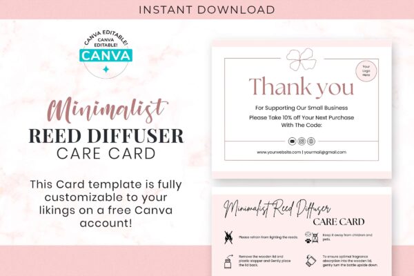 Minimalist Reed Diffuser Care Card Feature Images 4 Minimalist reed diffuser care card - image 5
