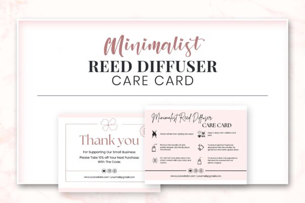 Minimalist Reed Diffuser Care Card Feature Images 6 Minimalist reed diffuser care card - image 7