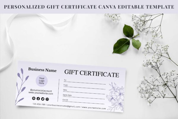Personalized Gift Certificate Canva Editable Template 3 Personalized gift certificate canva editable template - image 4