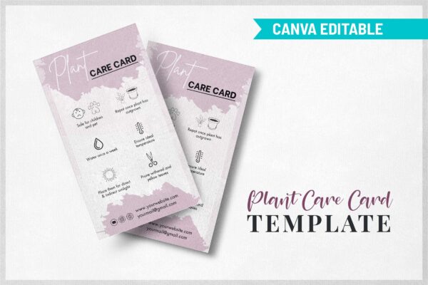 Plant Care Card Template Feature Images 10 Plant care instructions cards printable - image 11