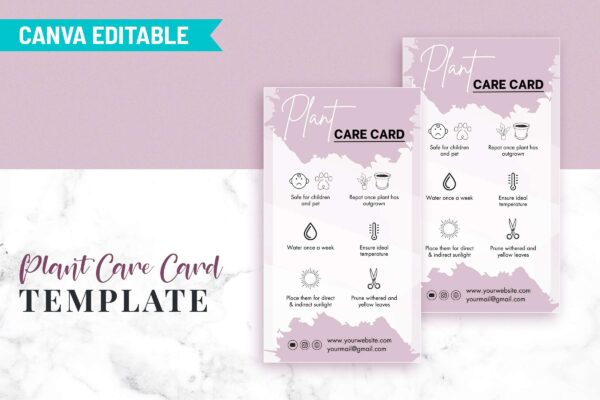 Plant Care Card Template Feature Images 2 Plant care instructions cards printable - image 3