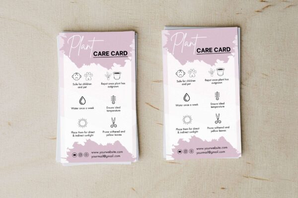 Plant Care Card Template Feature Images 3 Plant care instructions cards printable - image 4