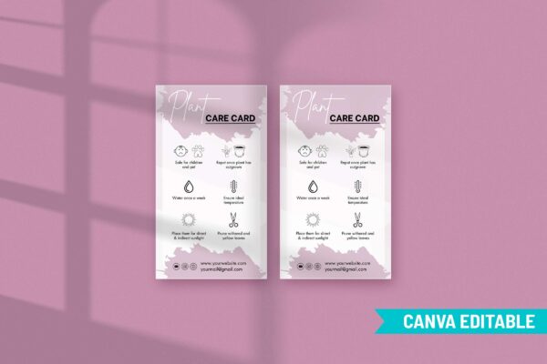 Plant Care Card Template Feature Images 4 Plant care instructions cards printable - image 5
