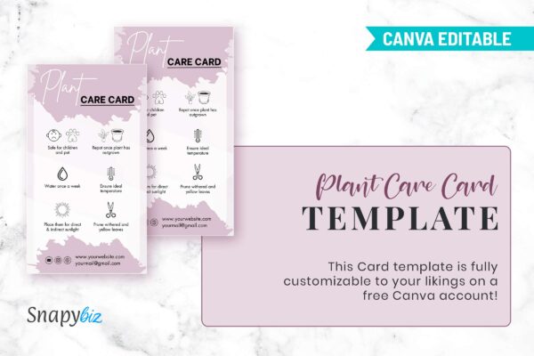 Plant Care Card Template Feature Images 5 Plant care instructions cards printable - image 6