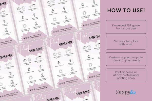 Plant Care Card Template Feature Images 8 Plant care instructions cards printable - image 9