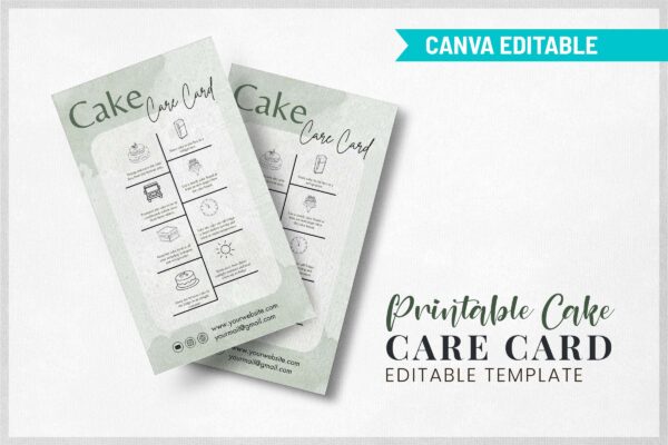 Printable Cake Care Card Editable Template Feature Images 10 Printable cake care card editable template - image 11