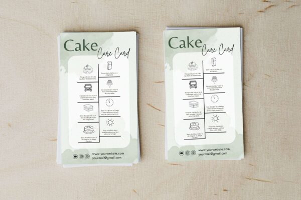 Printable Cake Care Card Editable Template Feature Images 3 Printable cake care card editable template - image 4