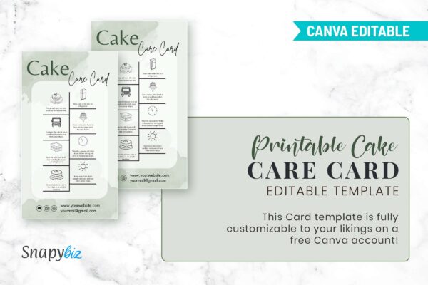 Printable Cake Care Card Editable Template Feature Images 5 Printable cake care card editable template - image 6